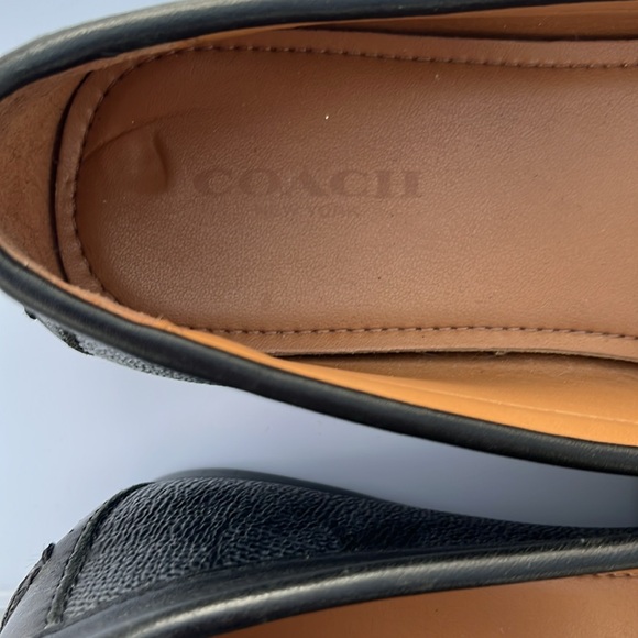 COACH Olive Signature Embossed Canvas Flat Loafers Black/Gray Brand New Sz 6B - Picture 15 of 16